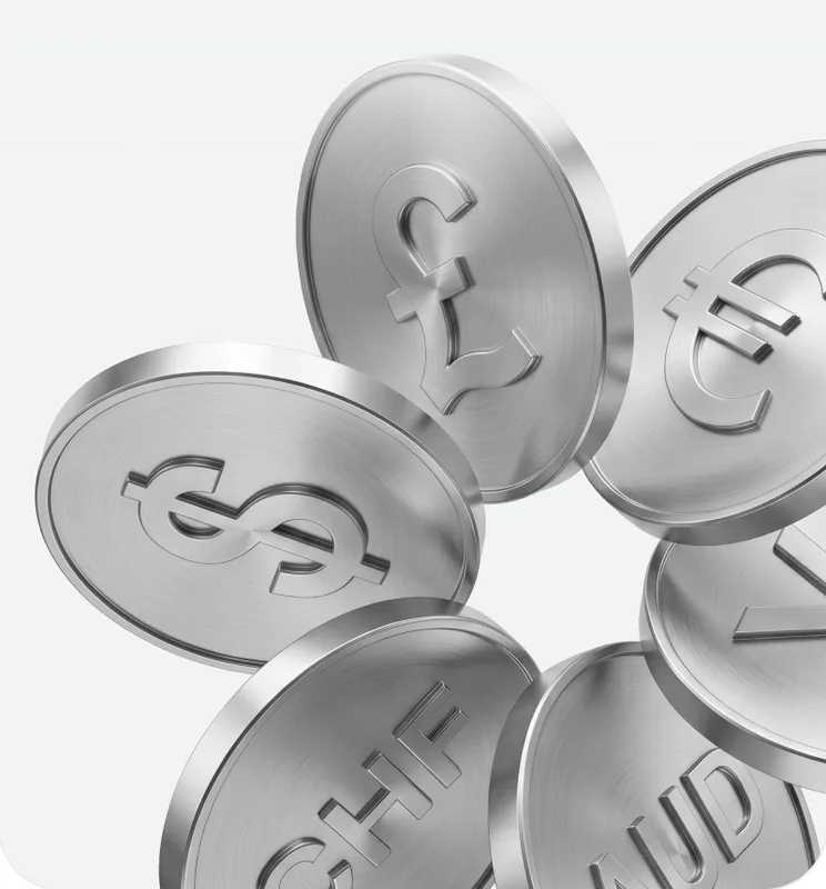 Multi-currency money account with national currency symbols